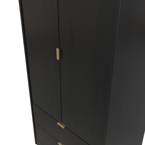 Hong Kong (Gold Sleigh Legs) Tall 2 Drawer Wardrobe