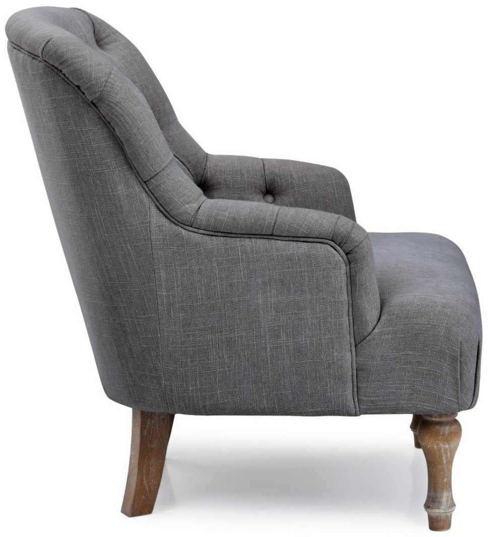 Bianca chair in charcoal side view