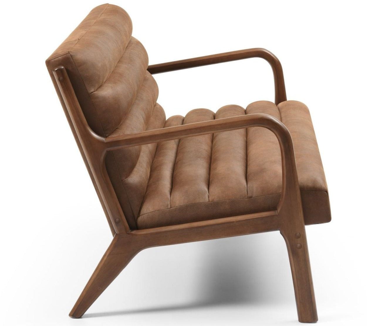 Inca 2 seater sofa in vegan friendly brown faux leather