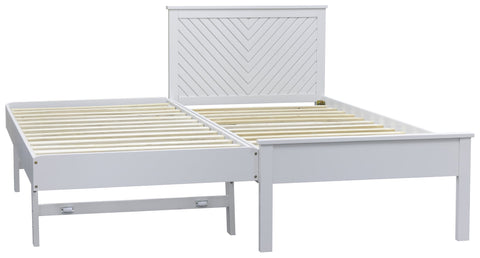 Chevron guest bed with guest bed section raised to the side