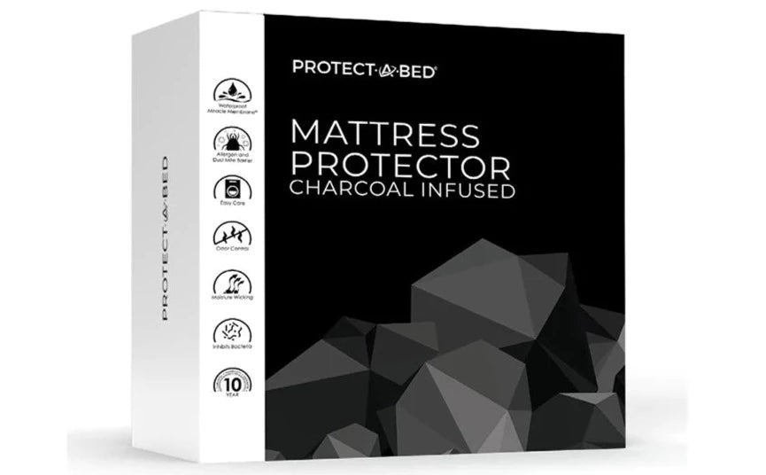 Charcoal infused mattress protector in box