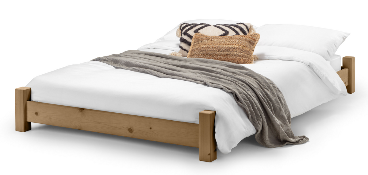 Low bed frame in "gunstock" finish