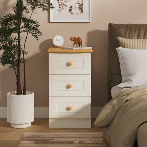 Warwick 3 Drawer Bedside Cabinet