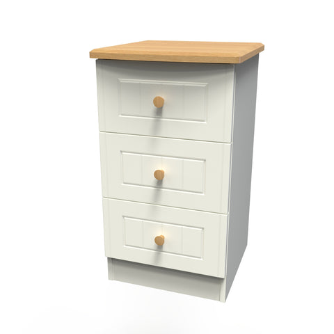 Warwick 3 Drawer Bedside Cabinet