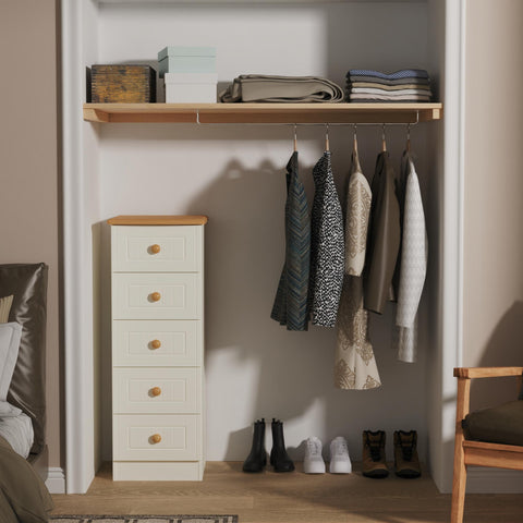 Warwick 5 Drawer Bedside Cabinet