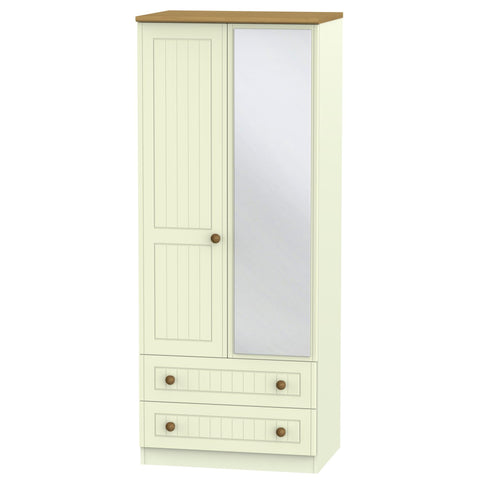 Warwick 2ft6in 2 Drawer Mirror Wardrobe