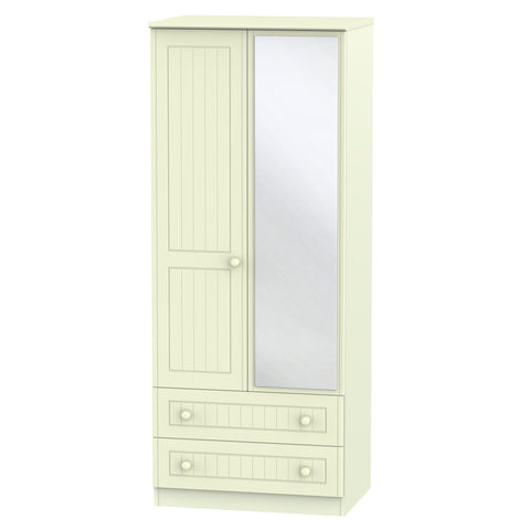 Warwick 2ft6in 2 Drawer Mirror Wardrobe