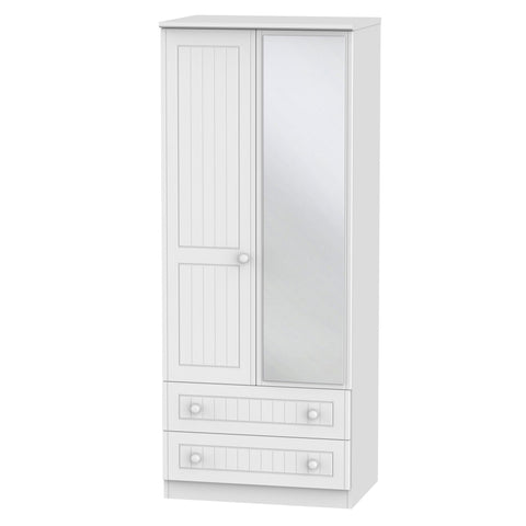 Warwick 2ft6in 2 Drawer Mirror Wardrobe