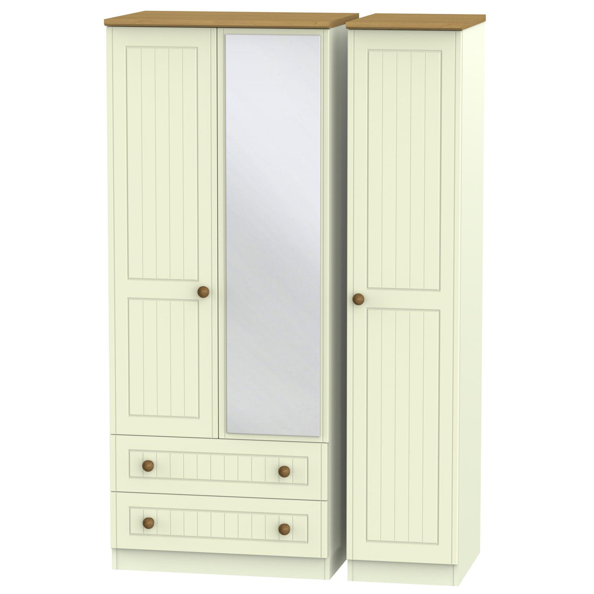 Warwick Triple 2 Drawer Mirrored Wardrobe