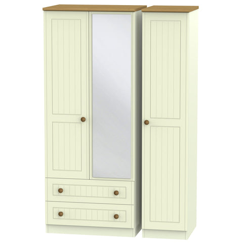 Warwick Triple 2 Drawer Mirrored Wardrobe