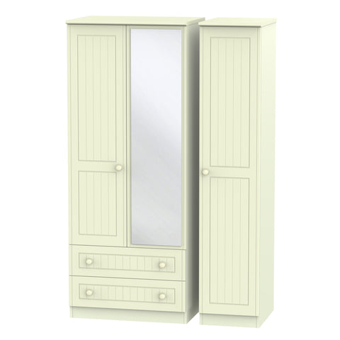 Warwick Triple 2 Drawer Mirrored Wardrobe