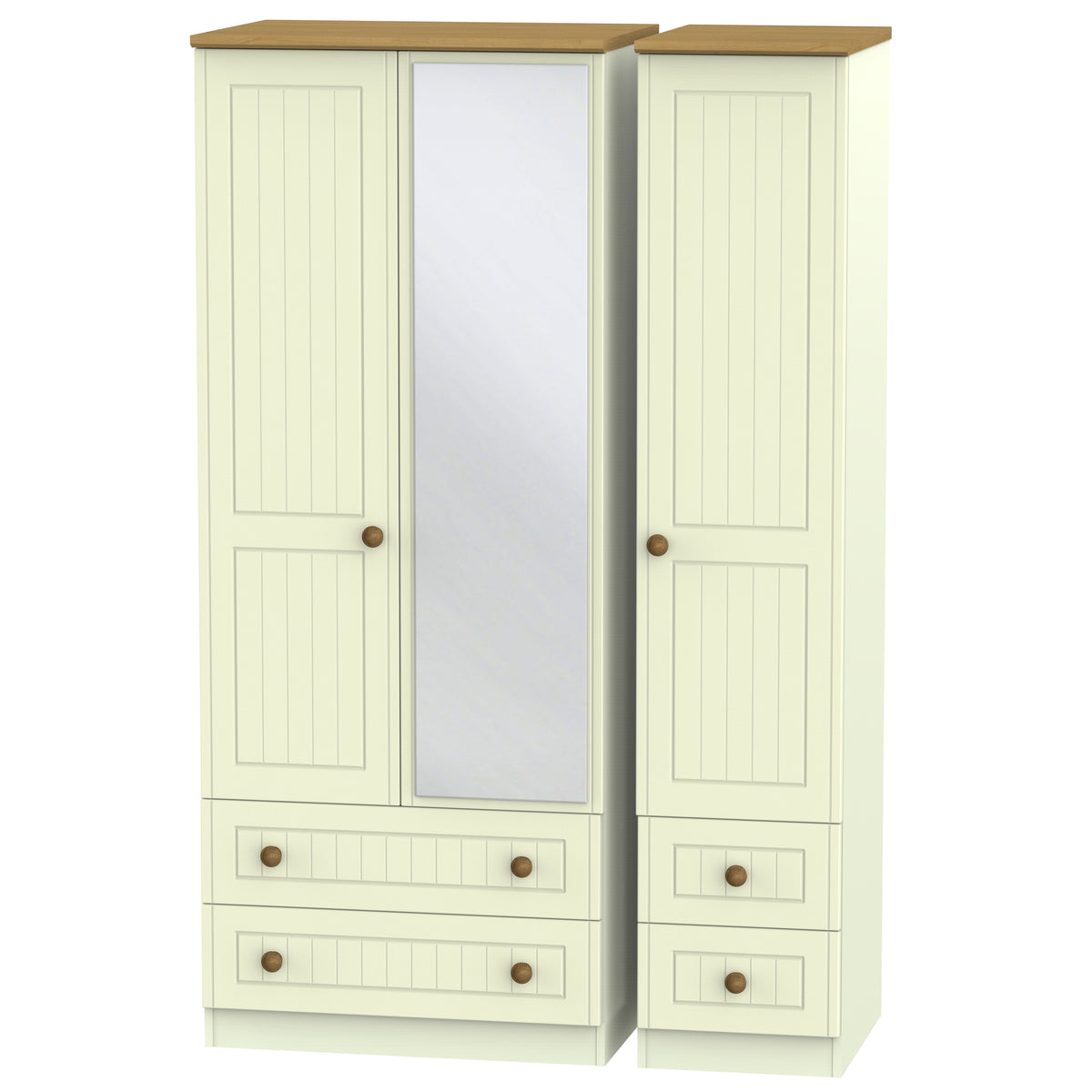 Warwick Triple 2 Drawer Mirror + Drawer Wardrobe
