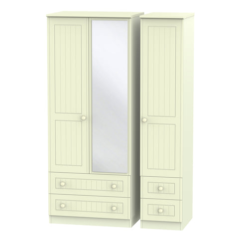 Warwick Triple 2 Drawer Mirror + Drawer Wardrobe