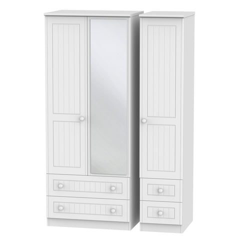 Warwick Triple 2 Drawer Mirror + Drawer Wardrobe